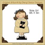 Bible Girl Single Clip Art Graphic Download