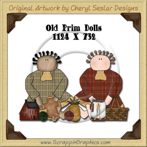 Old Prim Dolls Single Graphics Clip Art Download