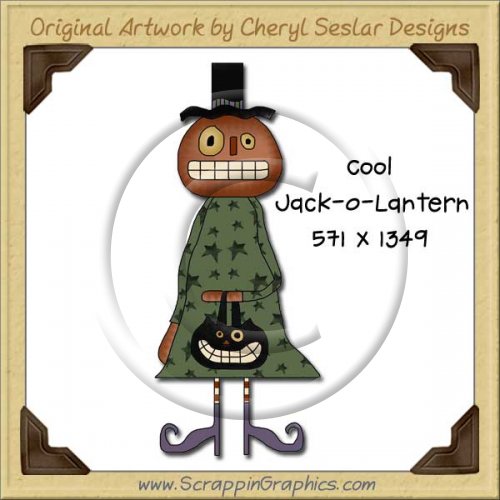 Cool Jack-O-Lantern Single Graphics Clip Art Download