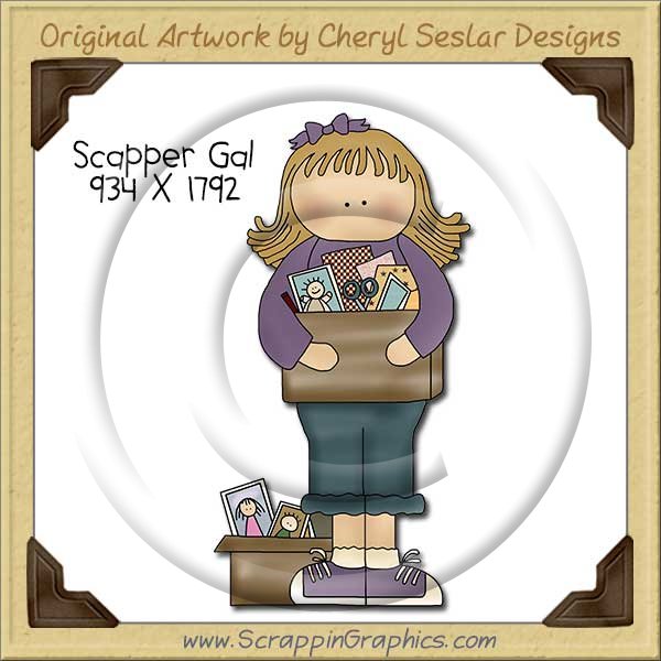 Scrapper Gal Single Clip Art Graphic Download - Click Image to Close