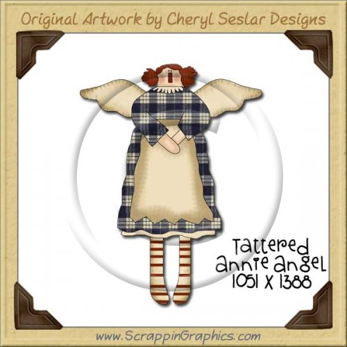 Tattered Annie Angel Single Graphics Clip Art Download