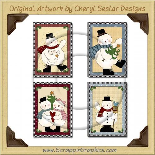 Fat Little Snowman Cards Sampler Printable Craft Download