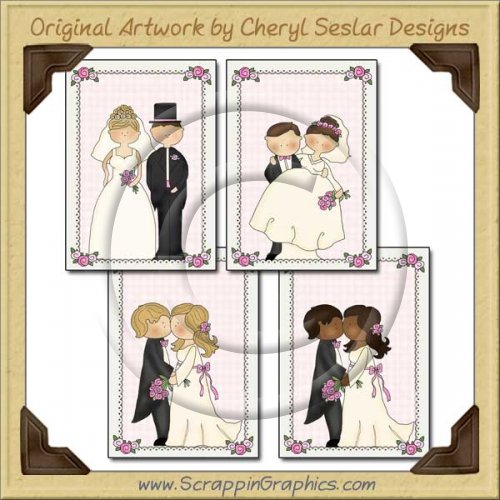 Just Married Card Sampler Collection Printable Craft Download