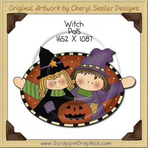 Witch Pals Single Clip Art Graphic Download