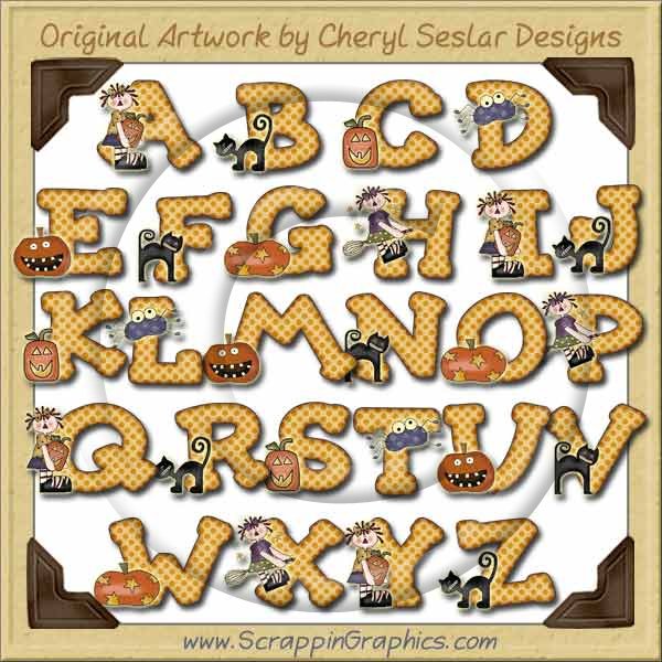 Halloween Annie Alphabet & Numbers Clip Art Download - Click Image to Close
