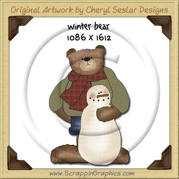 Winter Bear Single Graphics Clip Art Download - Click Image to Close