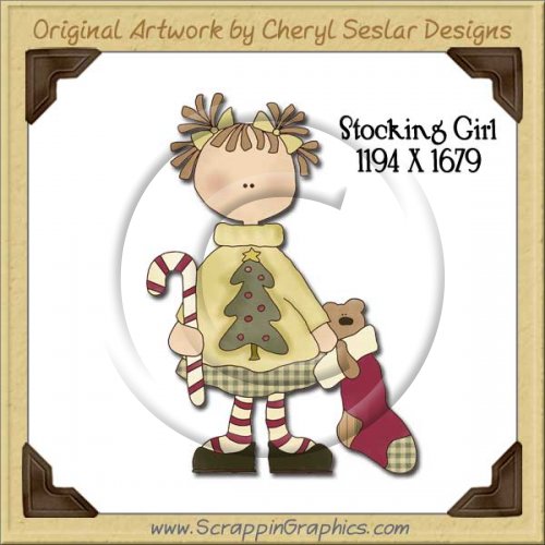 Stocking Girl Single Graphics Clip Art Download