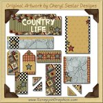 Country Quilt Journaling Delights Digital Scrapbooking Graphics Clip Art Download