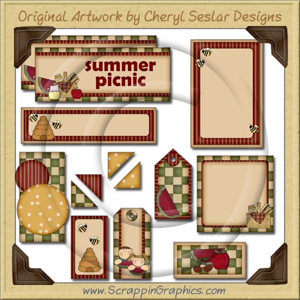 Picnic Time Journaling Delights Digital Scrapbooking Graphics Clip Art Download - Click Image to Close