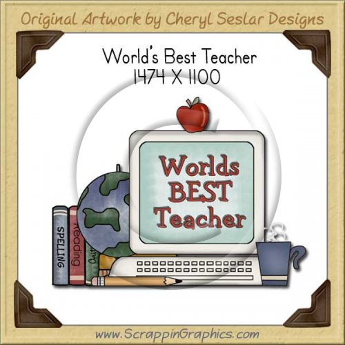 World's Best Teacher Single Graphics Clip Art Download