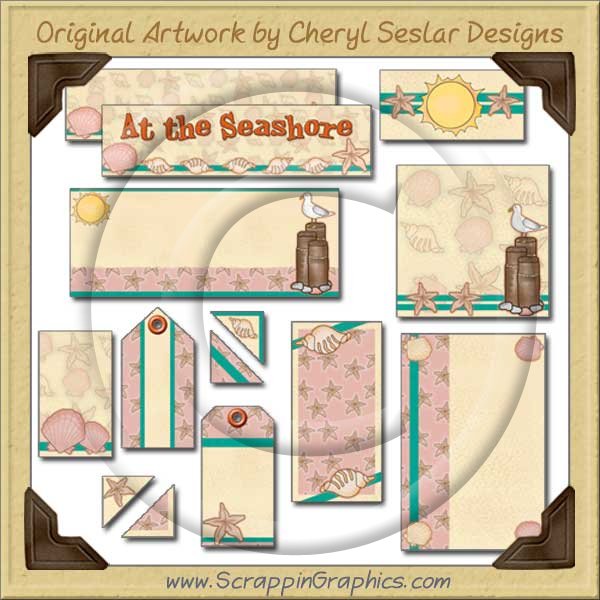 At The Beach Journaling Delights Digital Scrapbooking Graphics Clip Art Download - Click Image to Close
