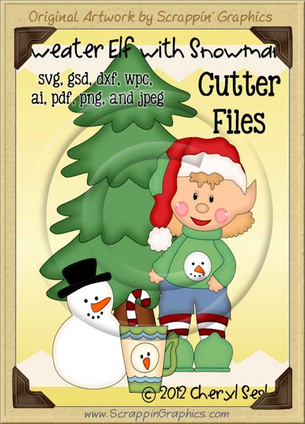 Sweater Elf with Snowman Cutter Cutting Files Collection - Click Image to Close