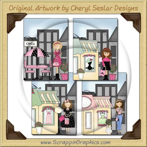 City Girls Greeting Cards Sampler Printable Craft Download - Click Image to Close