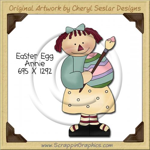 Easter Egg Annie Single Clip Art Graphic Download