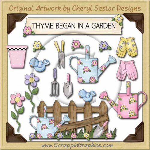 Whimsical Garden Collection Graphics Clip Art Download