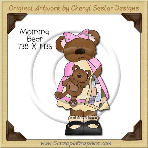 Momma Bear Single Clip Art Graphic Download