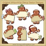 Gingerbread Christmas Tags Clip Art Download