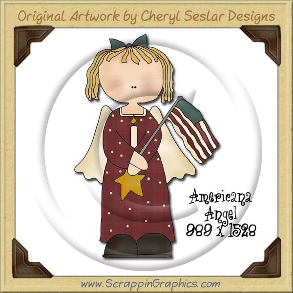 Americana Angel Single Graphics Clip Art Download - Click Image to Close