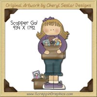 Scrapper Gal Single Clip Art Graphic Download