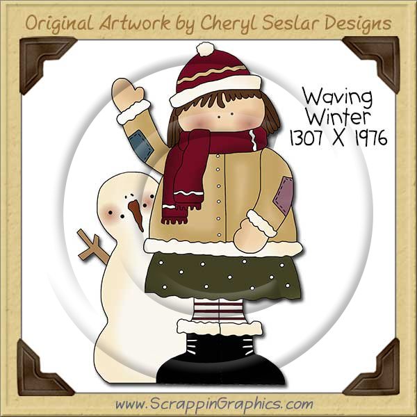 Waving Winter Single Clip Art Graphic Download - Click Image to Close