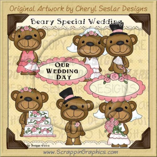 Beary Special Wedding Limited Pro Clip Art Graphics