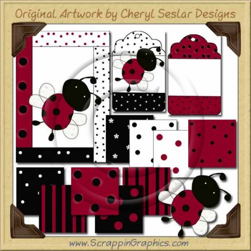 Sweet Ladybug Clipart & Craft Set Collection Graphics Clip A
