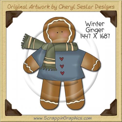 Winter Ginger Single Clip Art Graphic Download