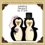 Wedding Penguins Single Clip Art Graphic Download