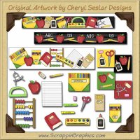 School Supplies Collection Graphics Clip Art Download