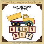 Baby Boy Truck Single Graphics Clip Art Download