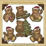 Sweet Christmas Bears Collection Graphics Clip Art Download