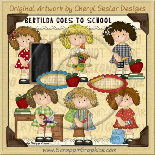 Bertilda Goes To School Limited Pro Clip Art Graphics