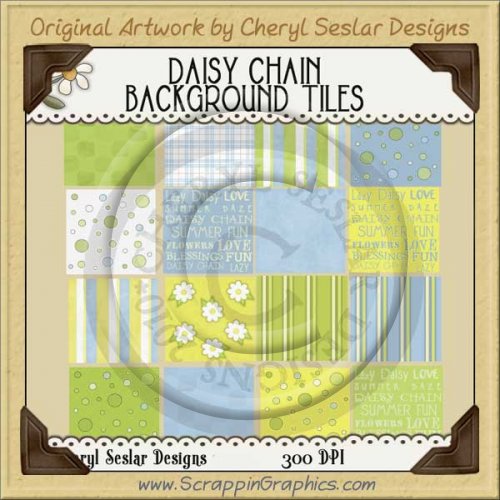 Daisy Chain Background Tiles Clip Art Graphics