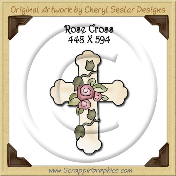 Rose Cross Single Graphics Clip Art Download - Click Image to Close