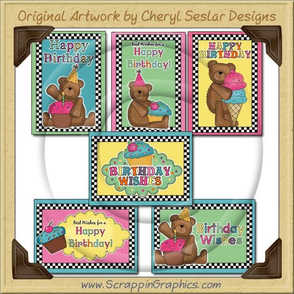 Happy Birthday Sampler Card Collection Printable Craft Download - Click Image to Close
