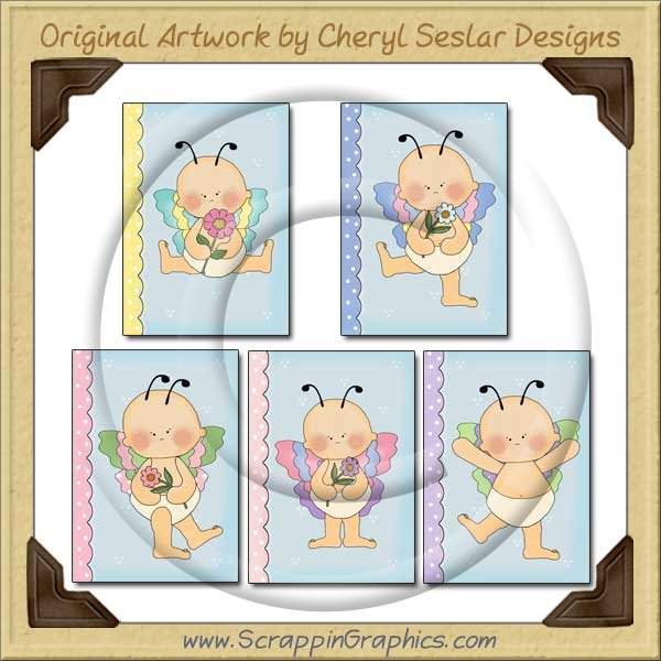 Butterfly Baby Card Sampler Collection Printable Craft Download - Click Image to Close