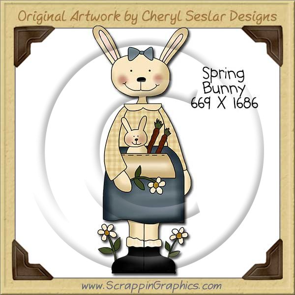 Spring Bunny Single Clip Art Graphic Download - Click Image to Close