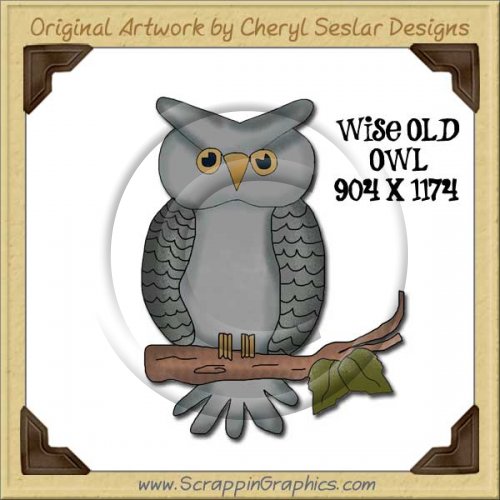 Wise Old Owl Single Graphics Clip Art Download