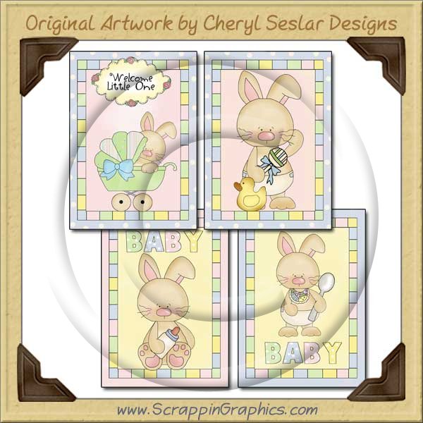 Baby Bunny Card Sampler Collection Printable Craft Download - Click Image to Close