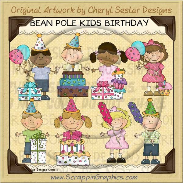 Bean Pole Kids Birthday Limited Pro Clip Art Graphics - Click Image to Close
