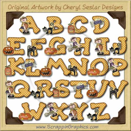 Halloween Annie Alphabet & Numbers Clip Art Download