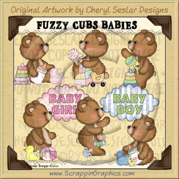 Fuzzy Cub Baby Bears Limited Pro Clip Art Graphics - Click Image to Close
