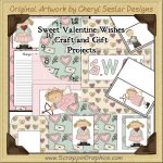 Sweet Valentine Wishes Clip Art & Printable Craft Graphics Collection