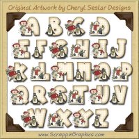 Winter Annie Alphabet & Numbers Clip Art Download