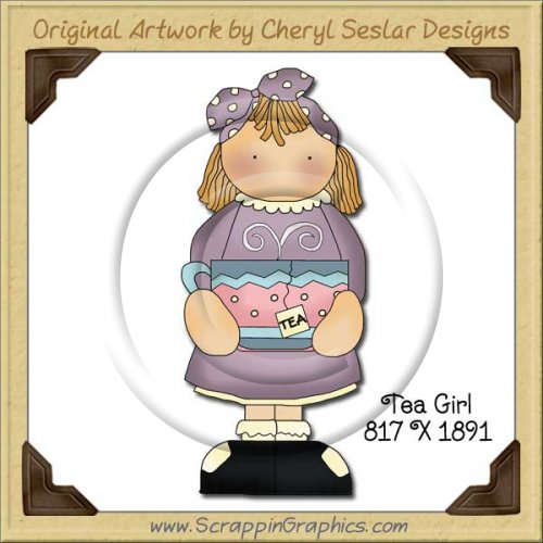 Tea Girl Single Graphics Clip Art Download