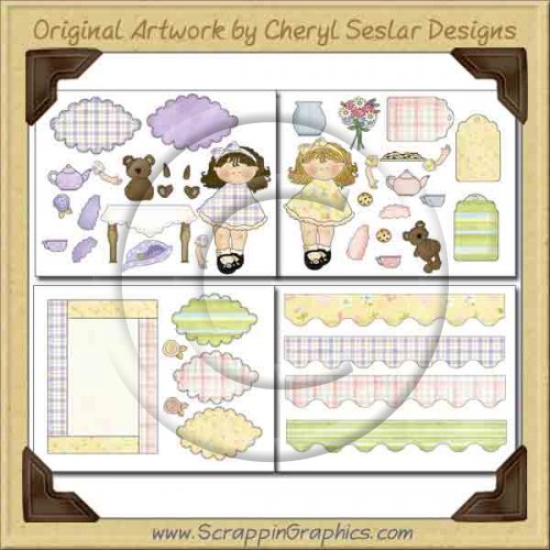 Tea Party Decoupage Limited Pro Printable Craft Collection Graph