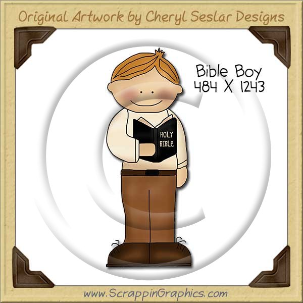 Bible Boy Single Clip Art Graphic Download - Click Image to Close