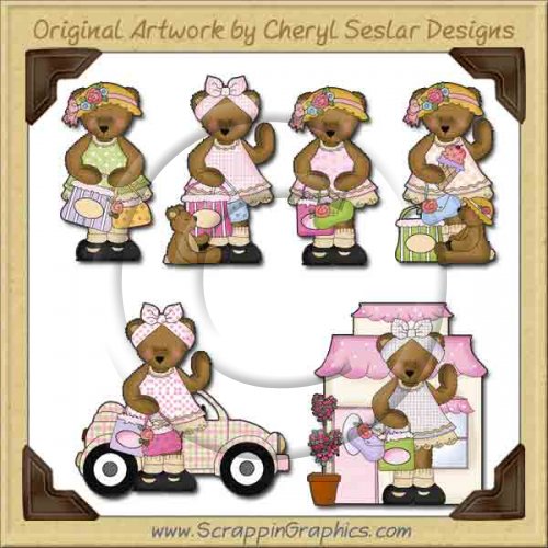 Belinda Bear Goes Shopping Graphics Clip Art Download