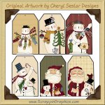 Folk Art Christmas Tags Two Collection Printable Craft Download