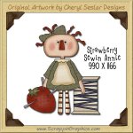 Strawberry Sewin' Annie Single Graphics Clip Art Download